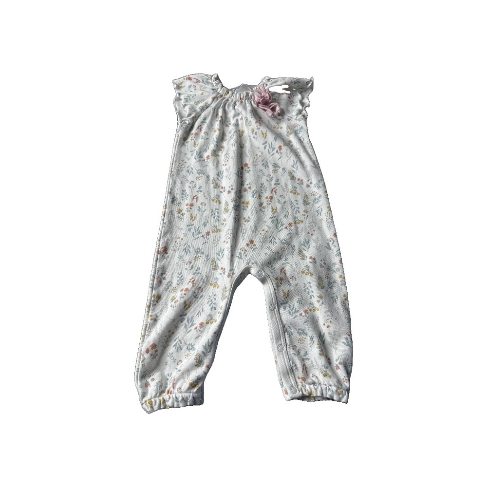 Feather Baby Girls Floral | White Romper size: 9-12 Months